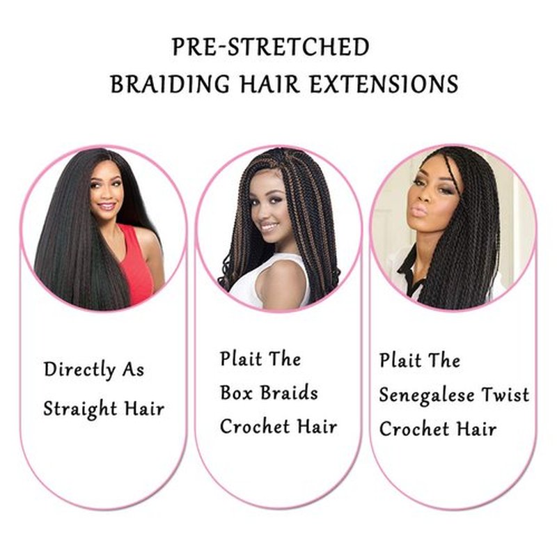 Liang Dian Pre-Stretched Braiding Hair 22 inch 8packs Hot Water Setting Synthetic Hair Crochet Braiding Hair Extension (1B/30/27)