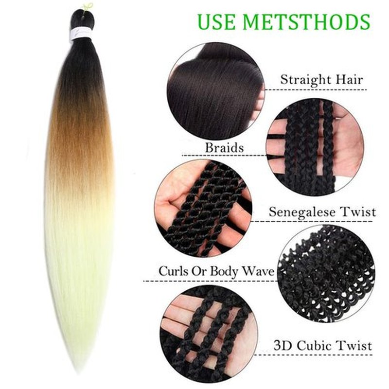 Pre stretched Braiding Hair 30 Inch 6 Packs Professional Braids Hair Extensions High Temperature Synthetic Fiber Braid Hair Crochet Twist Soft Yaki Texture Hot Water Setting(30inch,Black-Brown-Beige)