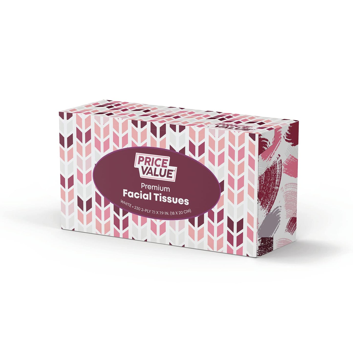 Price Value Facial Tissues, 2-Ply Soft Facial Tissue - 4 Boxes, 230 Sheets Per Box (920 Total Sheets), Gentle & Durable Tissue Boxes Bulk for Home, Office & Travel