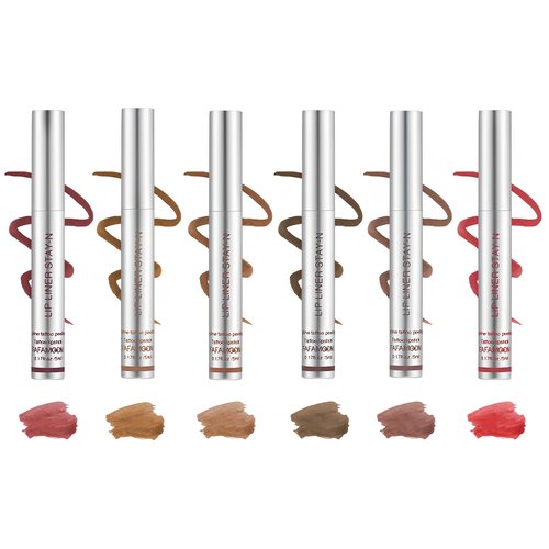 Peel Off Lip Liner Stain, Timbersonic Peel Off Lip Stain, Boulari Lip Stain Peel, Long-Lastin, Waterproof, Smudge-Proof Peel Off Lip Stain | Lightweight, Non-Sticky Lip Stain Peel Off (6 Colors)