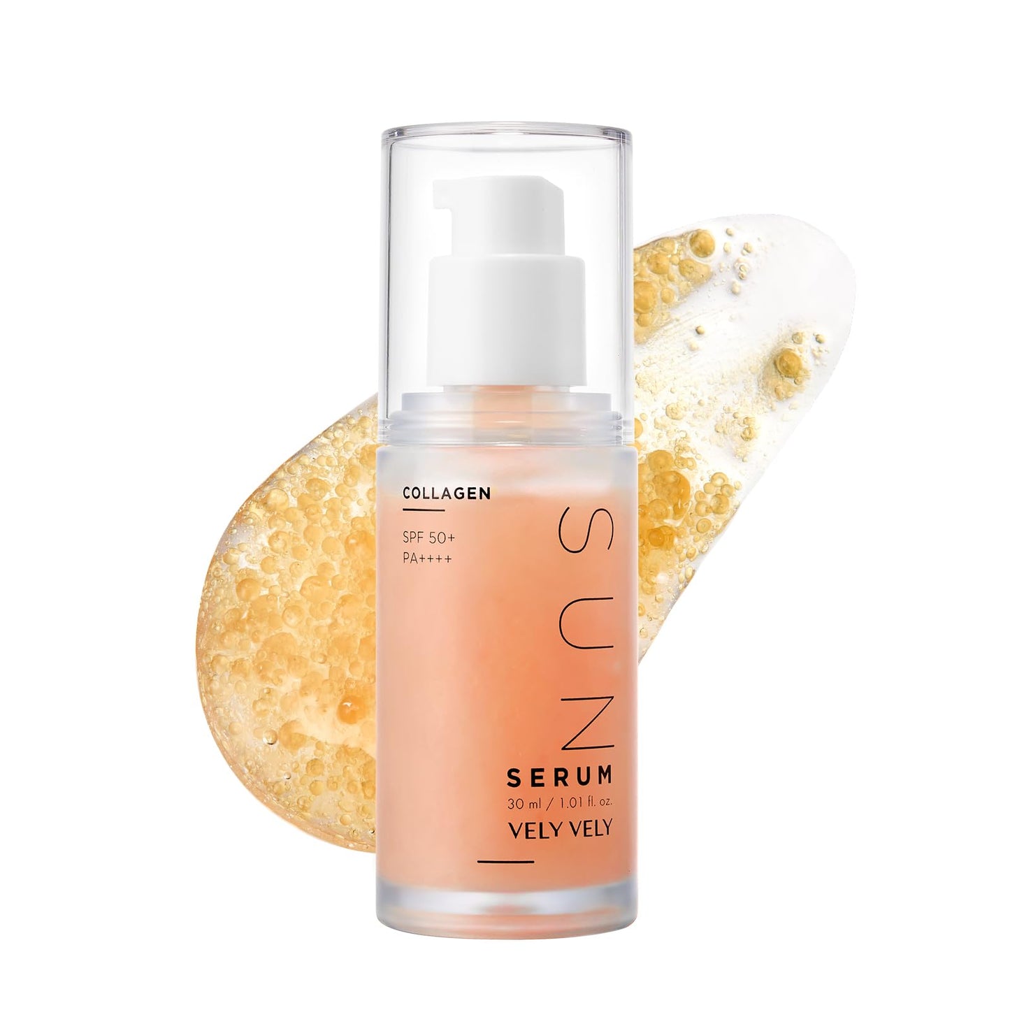 VELY VELY Collagen Sunscreen Serum SPF 50+ PA++++, Broad Spectrum Face Sunscreen Lightweight, Non-Sticky, No-Pilling Hydrating Formula for Sensitive Skin 30ml/1.01 oz