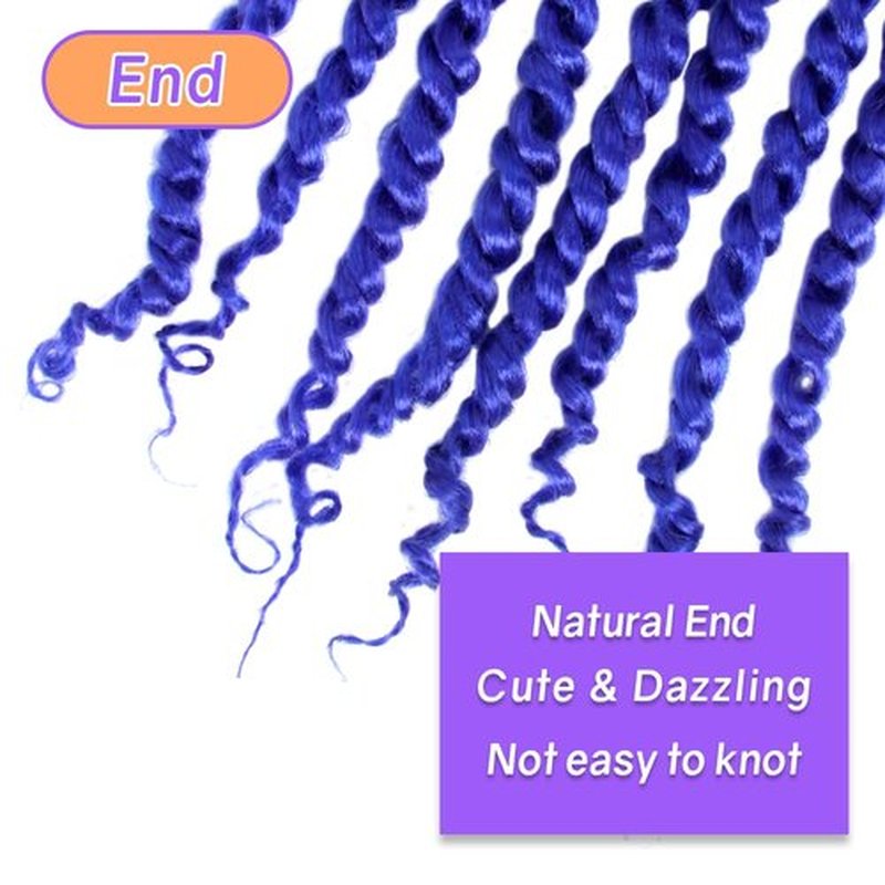 LOCSBYHAND 30 Inch Long Pre-looped/twisted Passion Twist Crochet Hair 4 Packs for Mixed-color Using (4 Packs, Blue)