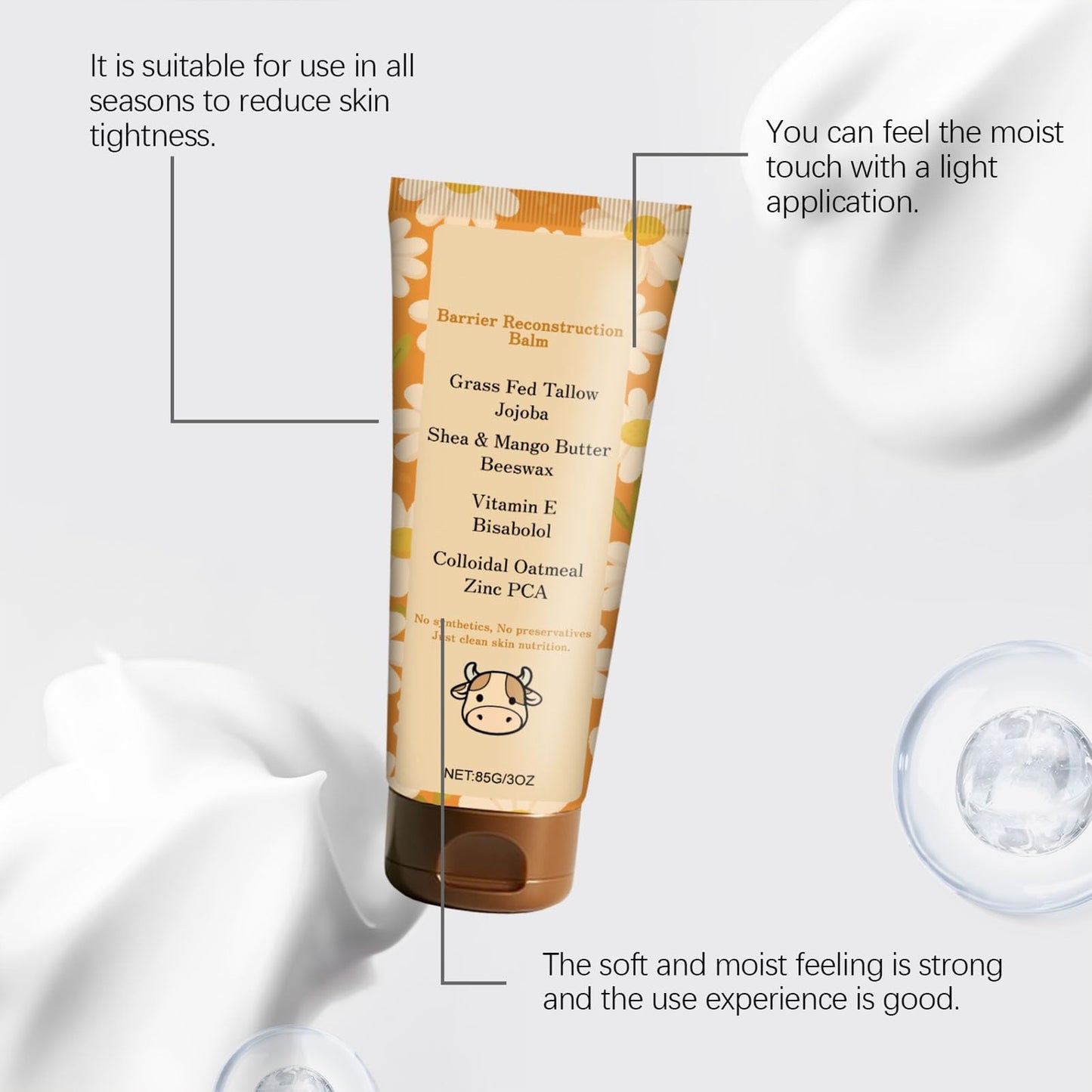 OYKOSE Tallow Glow Balm, Grass Fed Tallow Barrier Support Balm, Beef Tallow For Face Helps Support The Skin’S Natural Barrier