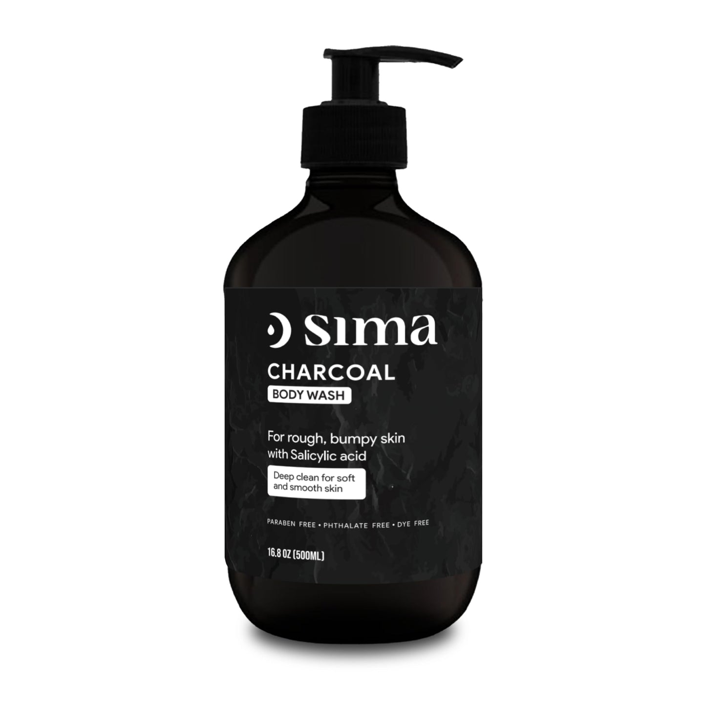 Sima - Charcoal Gentle Body Wash 500ml - With actrivated Charcoal and Salicylic acid. Ideal for sensitive skin. Free of Parabens and Dyes. Reduces acne and blackheads.