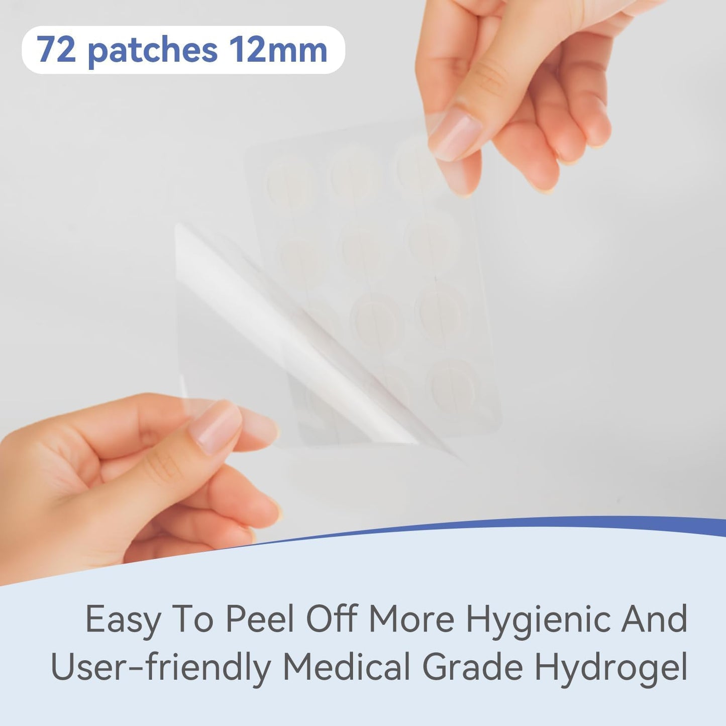 OMADOTO Invisible Pimple Patches for Face, Ultra-Thin Hydrocolloid Acne Patches, Covering Zits & Blemishes, Suitable Daytime Discreet Under Makeup, Zit Stickers, 12mm 72 Count