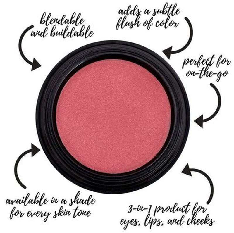 Gabriel Cosmetics Multi Pot (Conch - Rose/Silver Shimmer),3-in-1 Eyes, Lips, Cheeks, Natural, Paraben Free, Vegan, Gluten-free, Cruelty-free, Non GMO, 0.08 oz.