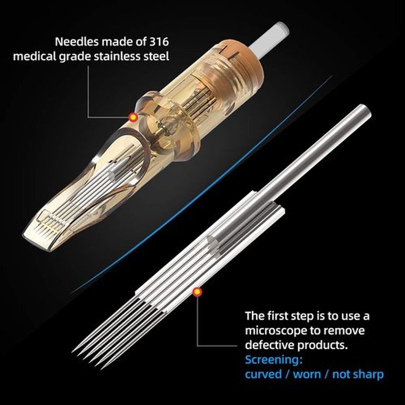 CHUSE 20pcs Cartridges Disposable Tattoo Needle Standard 7 Curved Magnum (1207RM)