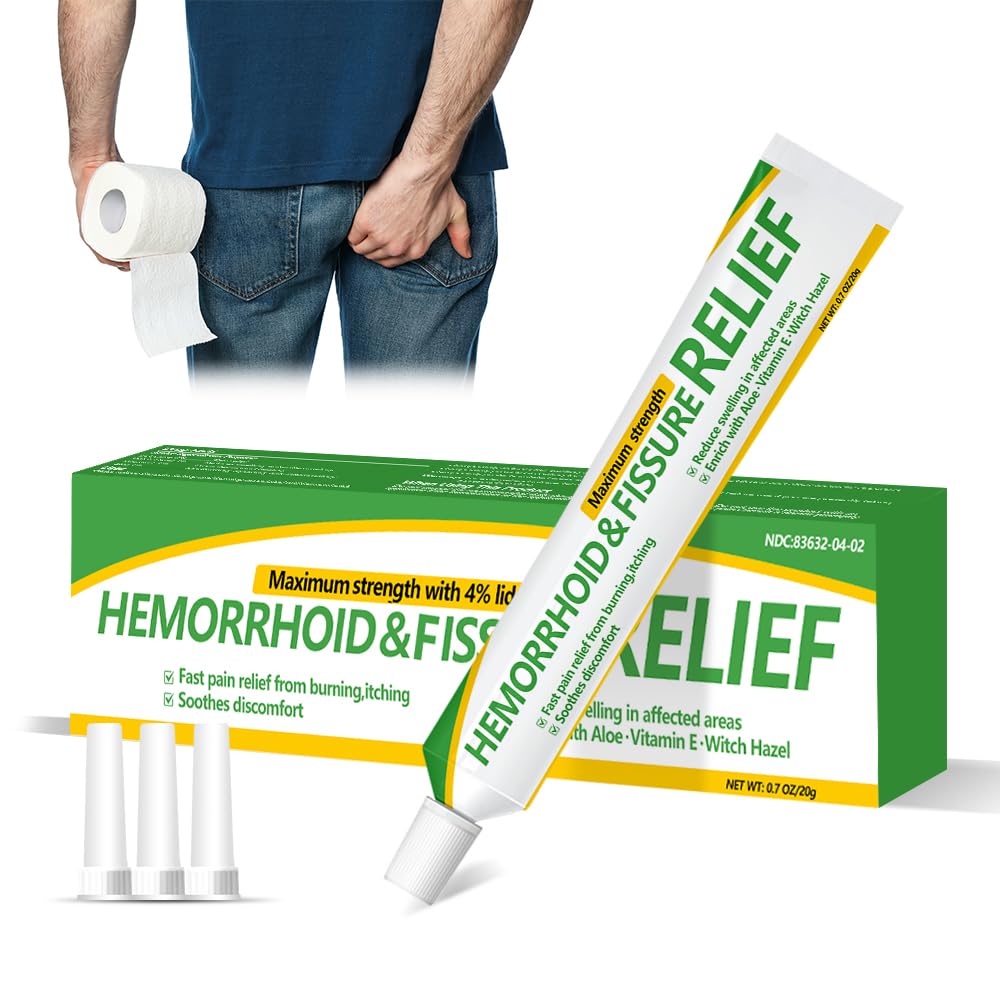 RHAICARE Hemorrhoid and Fissure Cream,Hemorrhoidal Ointment for Fast Acting Itch, Swelling, and Maximum Strength Pain Relief（1 Pack