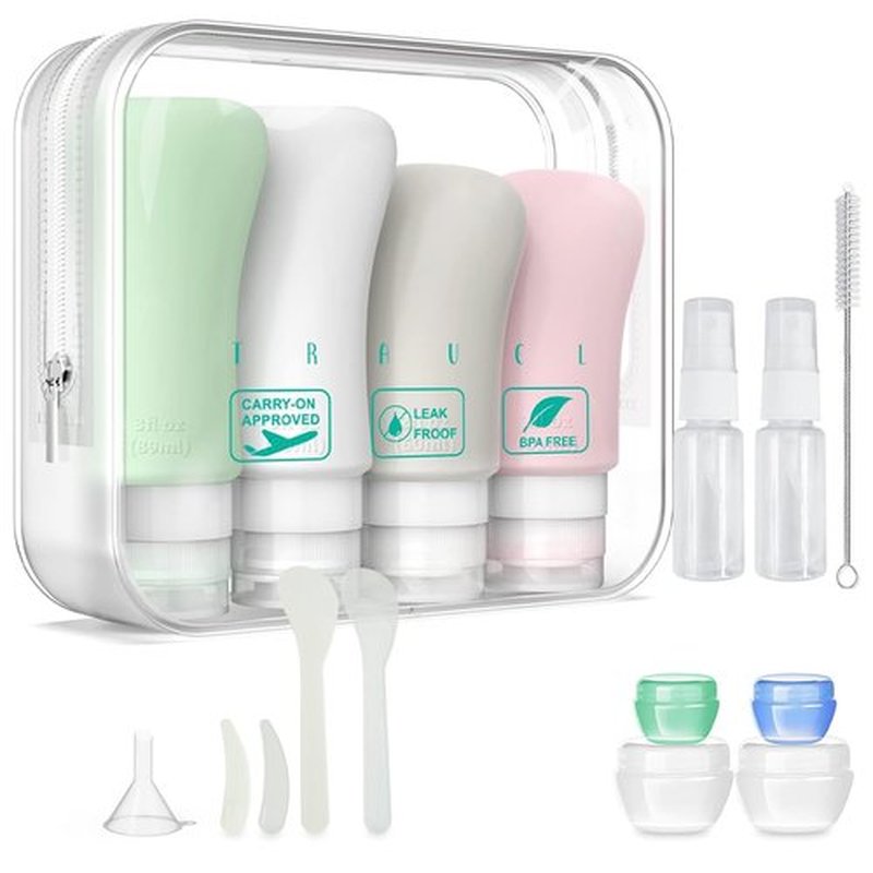 20 Pack Travel Bottles, 3oz 2oz Leak Proof Travel Accessories Toiletries,Travel Shampoo And Conditioner Bottles,Perfect for Business or Personal Travel, Fun Outdoors Silicone 20 Pieces