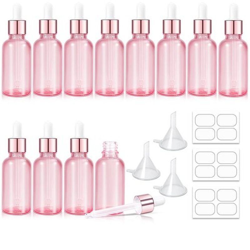 UMETASS 1 oz Glass Dropper Bottles, Tincture Bottles with Dropper, Purple Glass Eye Dropper Bottles, Leakproof Glass Serum Bottles for Travel Essential Oils（12 Pack）