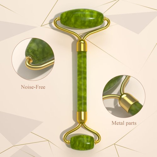 YLTNEUQER Jade Roller Gua Sha Set - Facial Skin Care Set, Facial Beauty Tools, Natural Beauty Skin Care Tools, Face Roller Massager for Face, Neck, and Eye Treatment,Gua Sha Facial Massager (Green)
