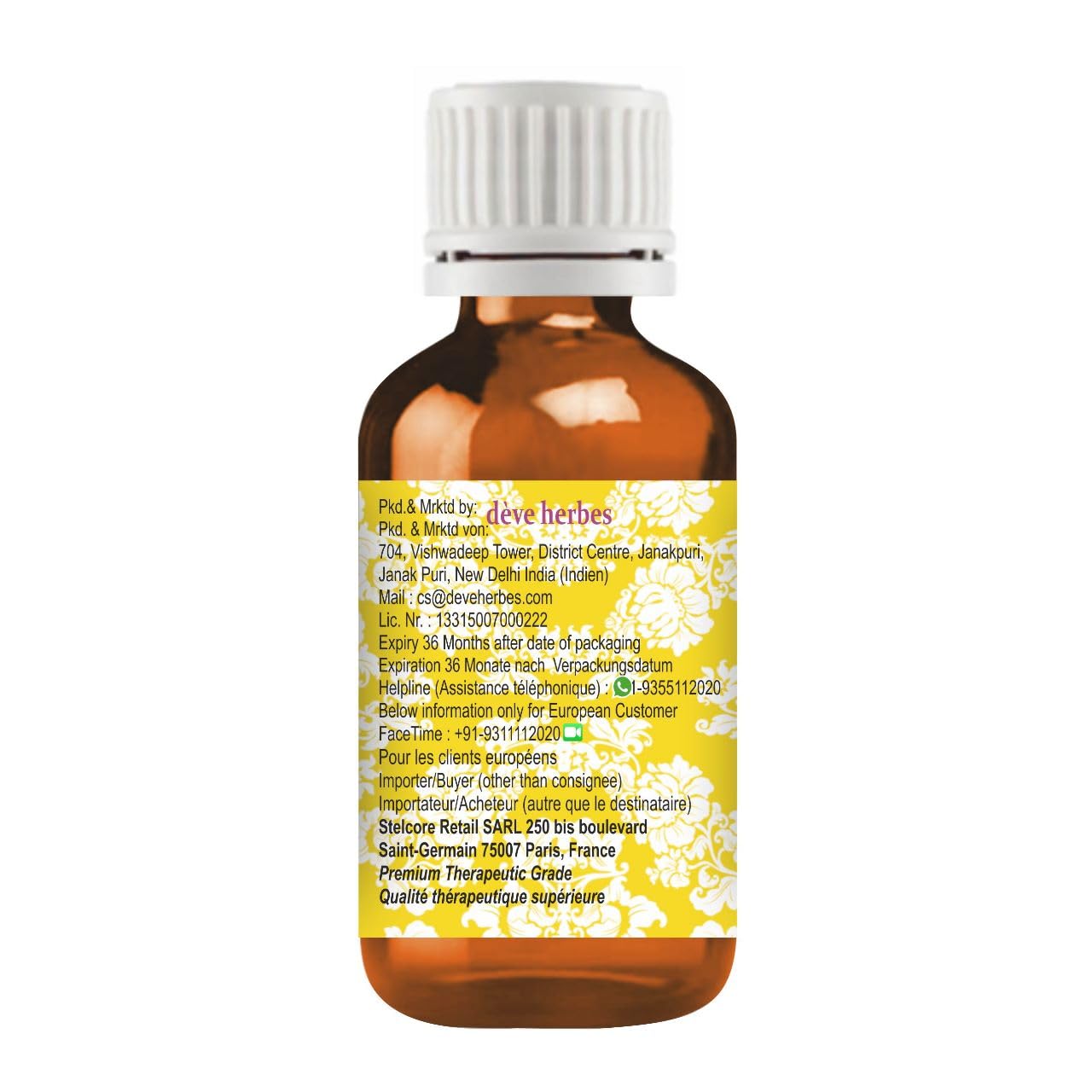 Deve Herbes Watermelon Seed Oil (Citrullus lanatus) | Cold Pressed | Pure | Natural | Undiluted | for Diluting Essential Oils | for Skin & Massage | Non-Sticky| Lightweight| Men & Women | 30ml (1 oz)