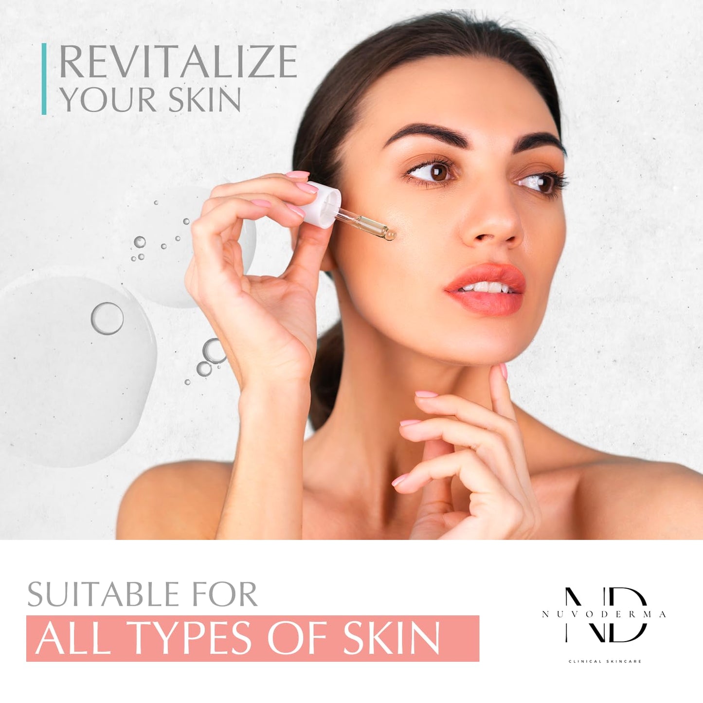 Nuvoderma Argireline Serum – 20% Argireline and Matrixyl 3000 - Face Serum Tightening with Hyaluronic Acid and Vitamin C – Lightweight Texture – 1 fl. oz.