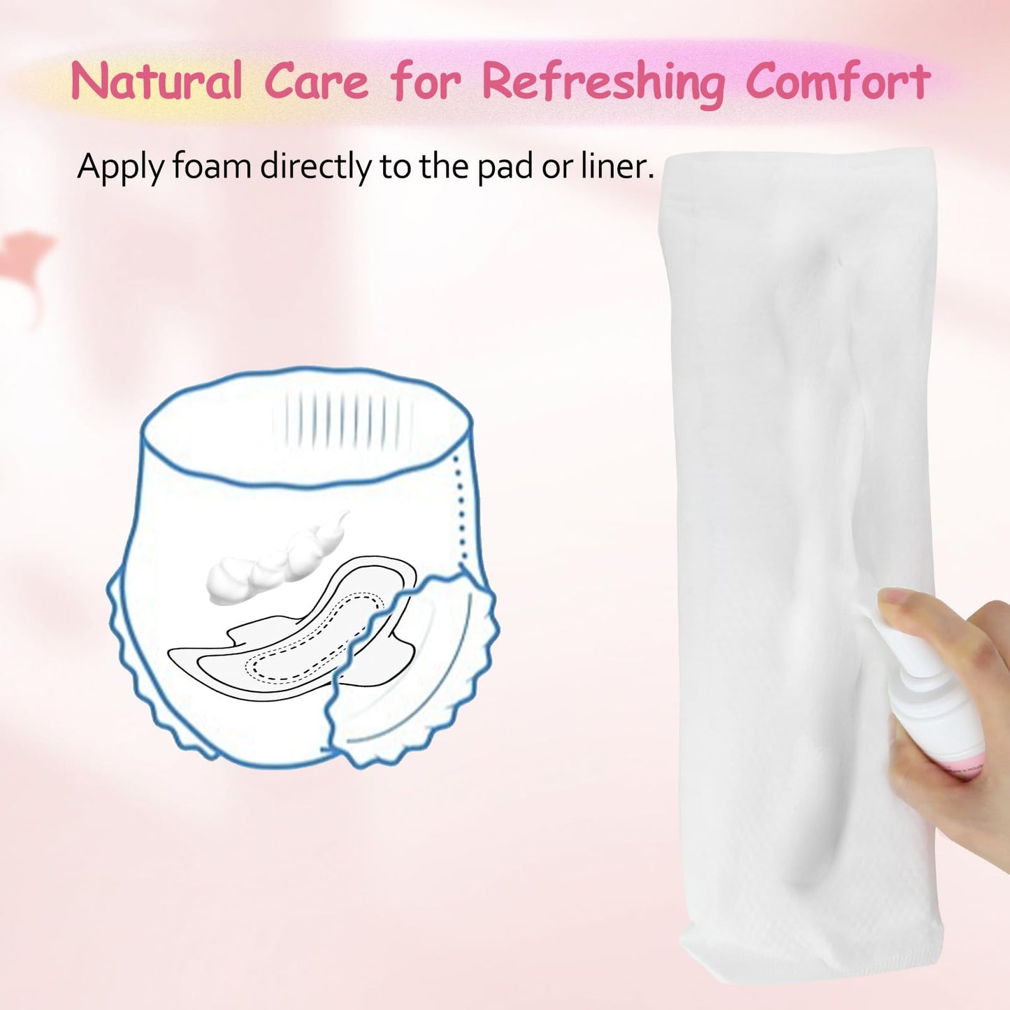 UHdod Witch Hazel Perineal Soothing Foam & Perineal Cooling Pad Liners for Postpartum Care - Postpartum Essentials Recovery Kit Includes 5 Fl Oz Witch Hazel Foam, 36 Perineal Cooling Pad Liners