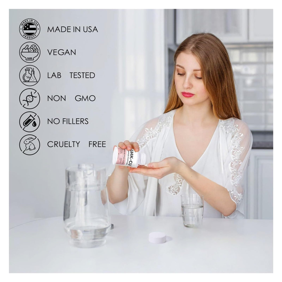 GHK-Cu Peptide for Skin & Hair, Easy to Absorb
