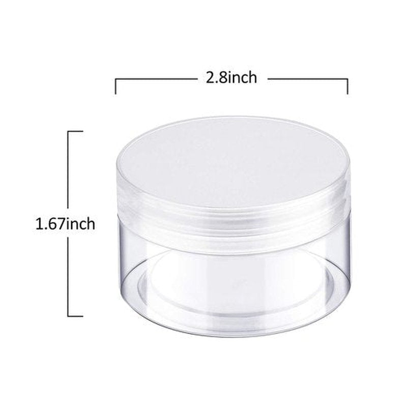 6 Pack Clear Container with Lids Small Plastic Pot Jars Wide Mouth Round Leak Proof Plastic Container Jars with Lid for Travel Storage, Eye Shadow, Nails, Paint, Jewelry (4 oz, Clear)