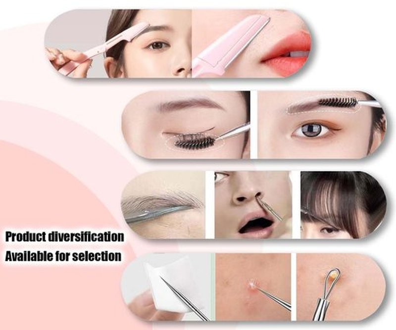 [9+1 PCS] Tweezer Kit, Tweezers for Women Facial Hair, Professional Tweezers Set, Eyebrow Tweezers, Professional Stainless Steel Eyebrow Tweezers for Women &Men (Black)