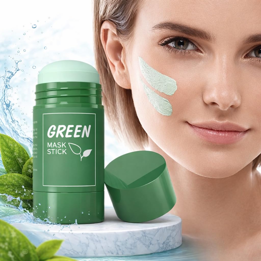 ZELIVO Green Tea Mask Stick for Face, Blackhead Remover Clay Mask, Deep Pore Cleansing Stick, Oil Control Acne Treatment, Moisturizing Detox Face Mask, Pore Minimizing Skincare for Women and Men