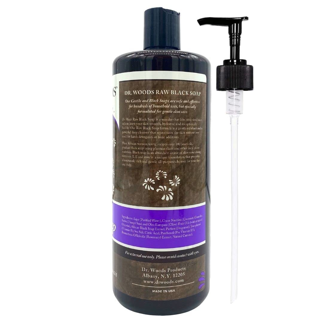 Dr. Woods African Black Castile Soap - Moisturizing Liquid, 32oz (2-Pack)