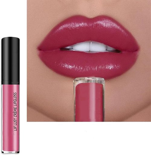 JUDUNA Upgrade 12 Color Cream Lip Gloss, Long-Lasting Moisturizing Velvet Lip Lipstick, Non-Stick to Cup, Non-Fading, Waterproof, Hydrating Lip Tint Natural Jelly Lipstick (06#, 6 ML)
