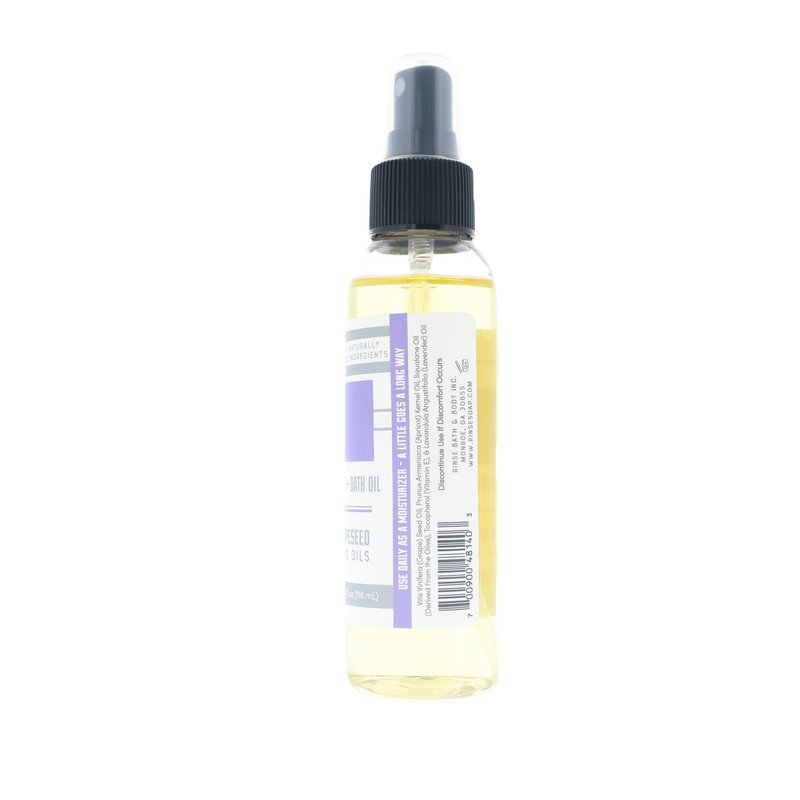 Rinse Bath & Body Lavender Body Oil Moisturizer Spray – Natural Lightweight Fast-Absorbing Dry Oil with Squalane, Grapeseed, Apricot & Vitamin E, All Skin Types, 4 fl oz