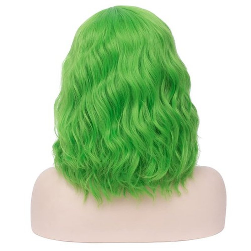 MAGQOO Green Wig for Women Green Bob Wig St Patricks Day Wig Short Curly Wavy Green Wigs Side Part Synthetic Heat Resistant Cosplay Costume Wigs