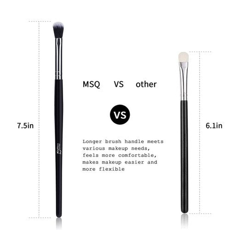 MSQ Eye Makeup Brushes 12pcs Eyeshadow Makeup Brushes Set with Soft Synthetic Hairs & Real Longer Wood Handle for Eyeshadow, Eyelash,Eyebrow, Eyeliner, Blending, Conclear(Black)