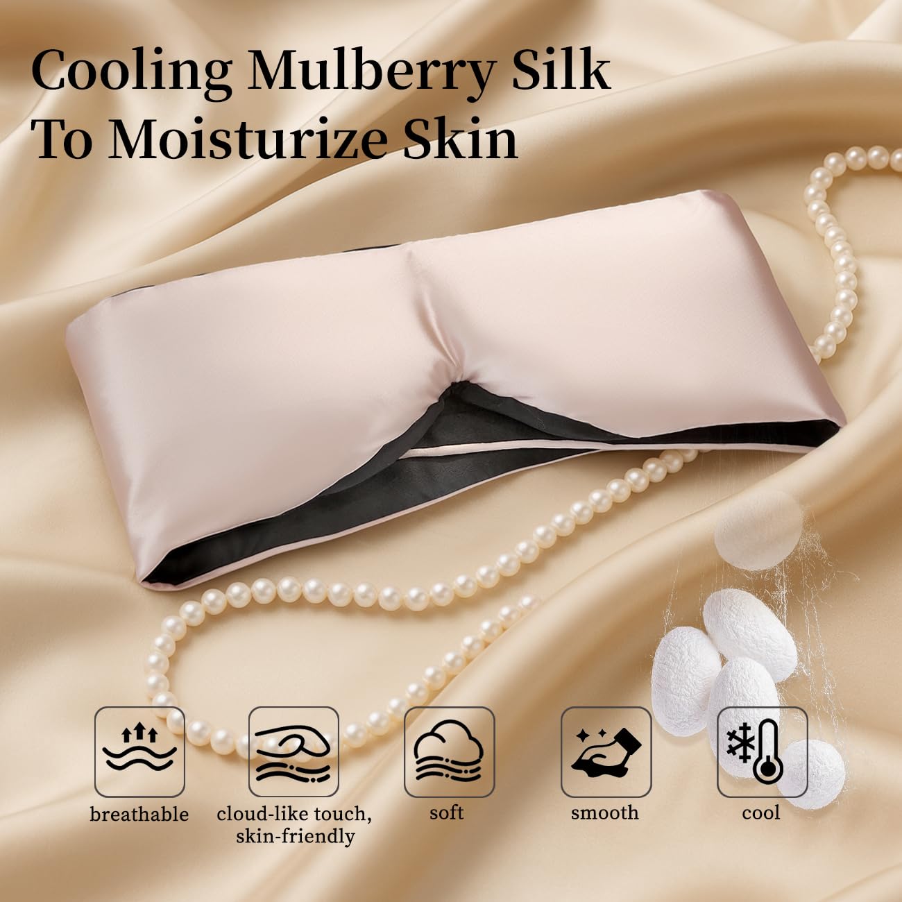USlixury® 3D Contoured Silk Sleep Mask, Total Blackout&Zero Eye Pressure