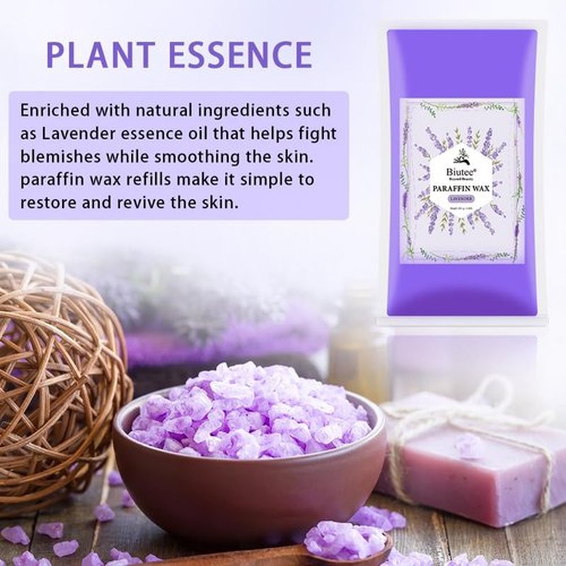 Biutee Paraffin Wax Refills 6 Pack 0.44 Pound per pack Lavender Scented Paraffin Wax Paraffin Blocks Moisturizing for Hand and Feet Low Melt Paraffin Wax