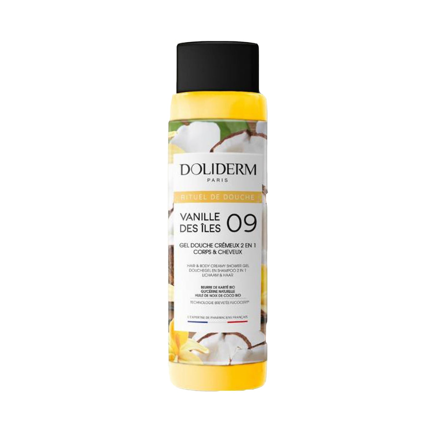 Doliderm Paris - Creamy Shower Gel, 3.38 Fl Oz (Island Vanilla) - Travel Size