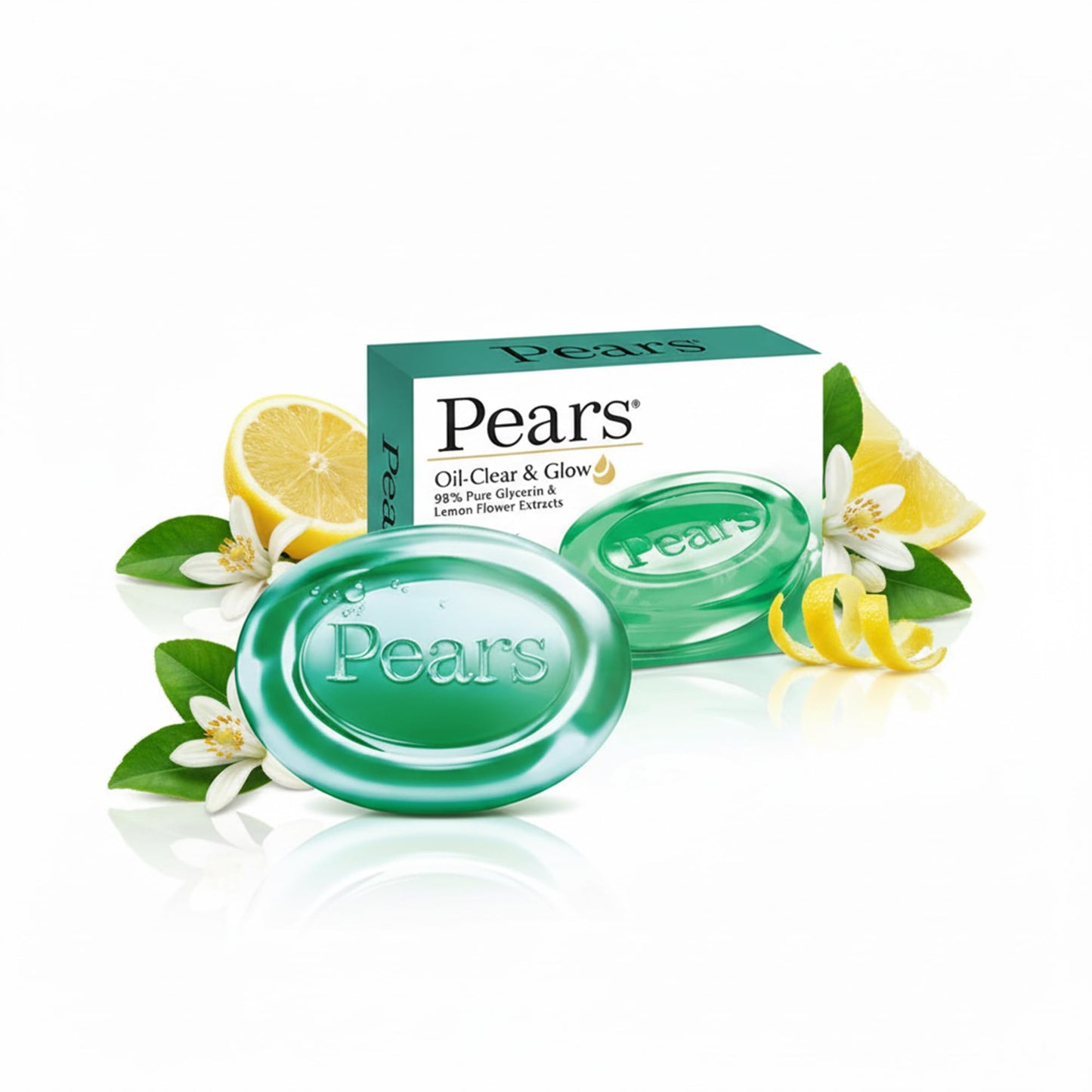 Pears Oil-Clear & Glow Soap with Lemon Flower Extract, 3 x 75g