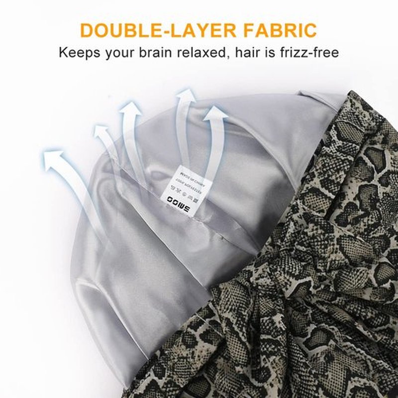 4 pieces of Oome Shower Cap, Improved Design High-Quality Shower Cap for Women, Lightweight,100% Waterproof, Reusable bonnets for black women. (Black Panther+Powde Point+Blue Panther+Snakeskin)