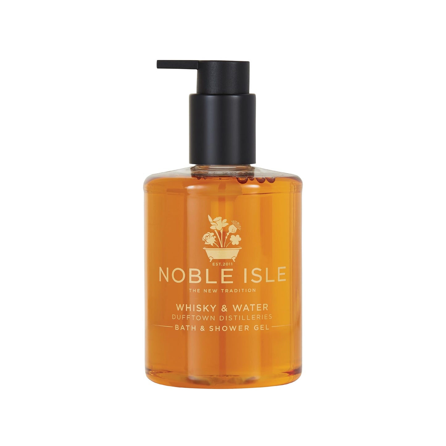 Noble Isle Whiskey & Water Bath & Shower Gel | Luxury Mens Body Wash with Fine British Fragrance Oils | Vegan Body Wash & Paraben Free Body Wash (8.45 oz)