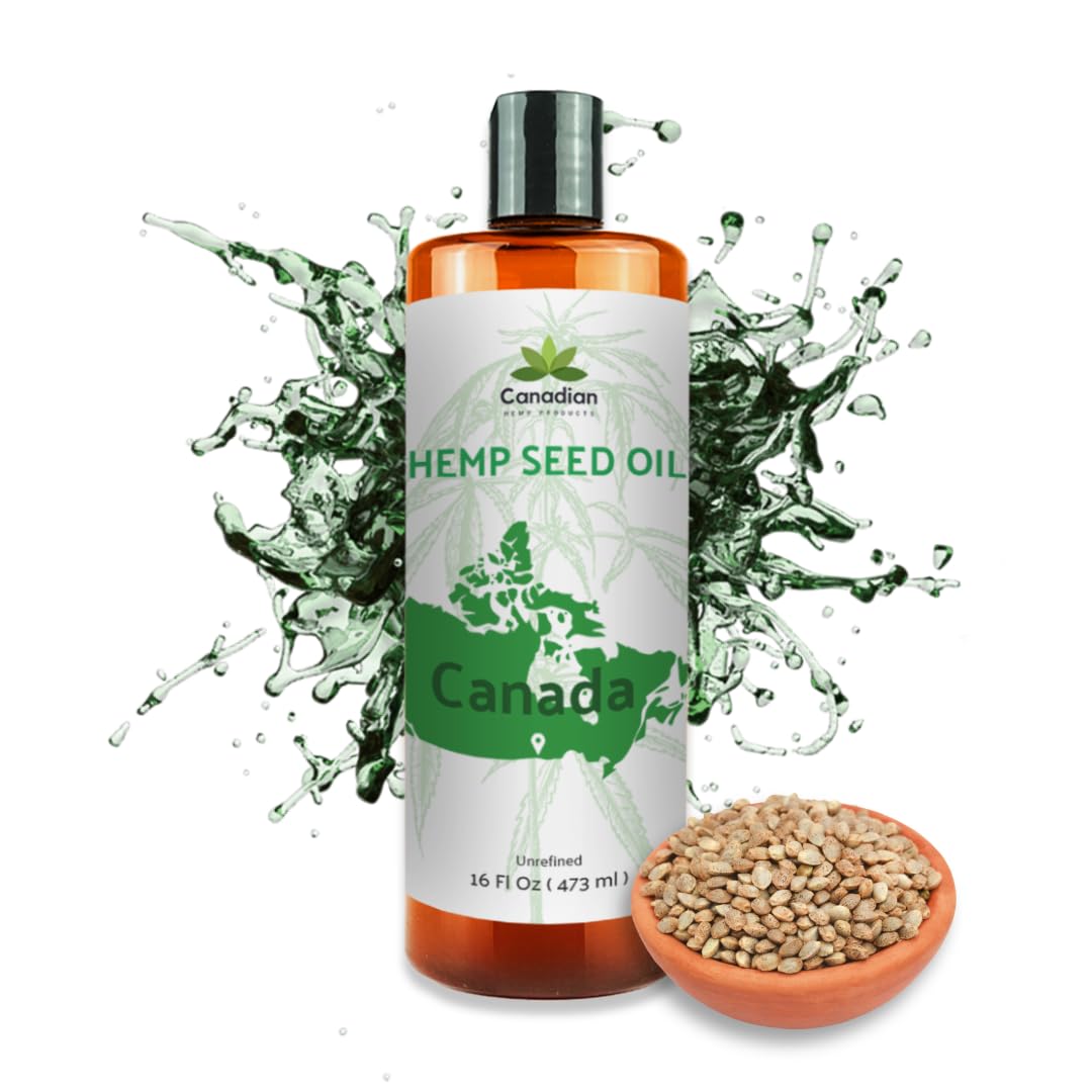 Nature Packaged Hemp Seed Oil for Skin, Hair and Body Direct from Hemp Oil Canada - Cold Pressed Hemp Seed Oils - 16oz (Pack of 1)