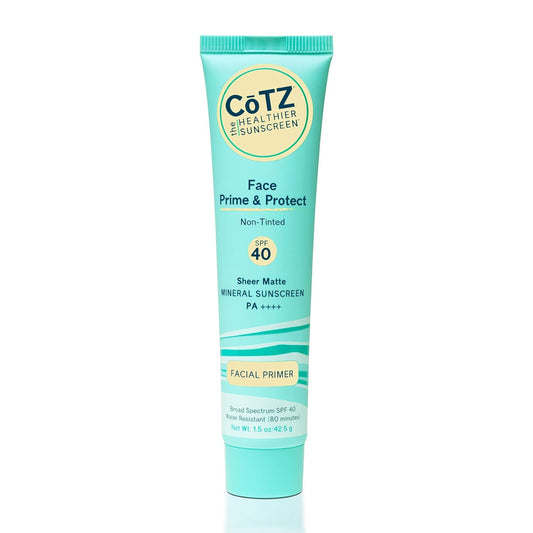 COTZ Face Prime & Protect Non-Tinted Mineral Sunscreen and Facial Primer Broad Spectrum SPF 40; PA++++ 1.5 oz / 42.5 g.
