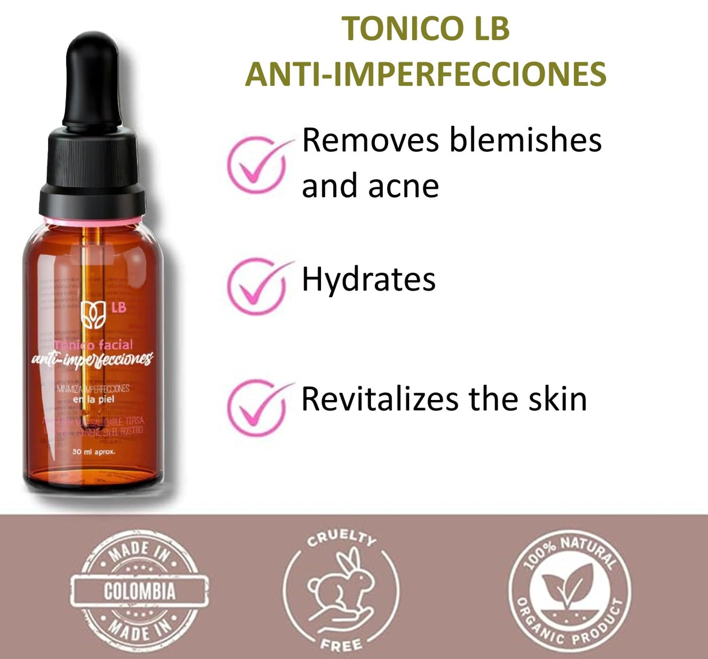 LB Tonico Facial Advanced Formula, Developed with Certified Raw Materials, Designed to Safely Care for and Protect the Appearance of Your Skin, Approved by International Standards (2-Pack)