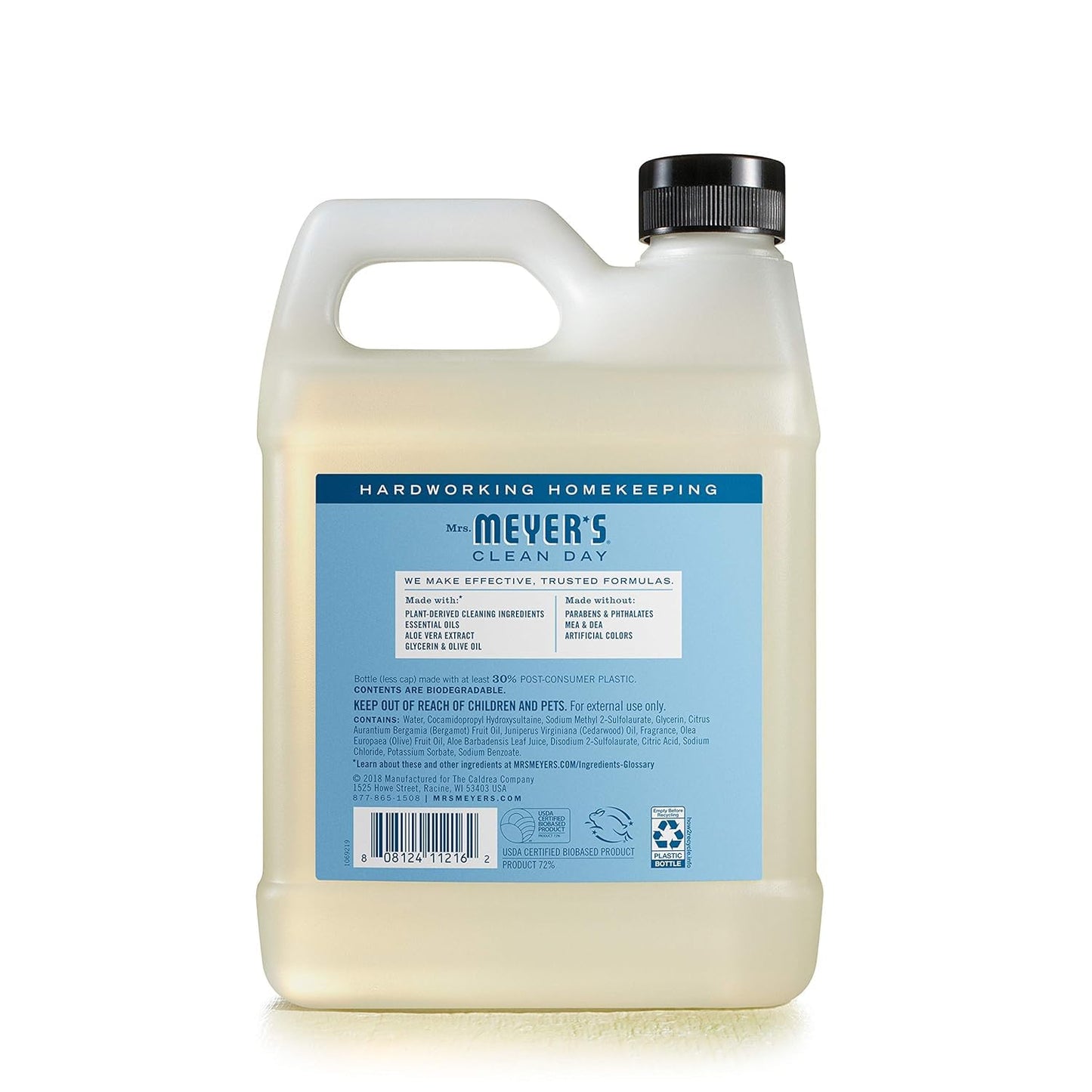 Mrs. Meyer's Liquid Hand Soap - Rainwater Scent | 33 oz Refill & 12.5 oz Bottle Set