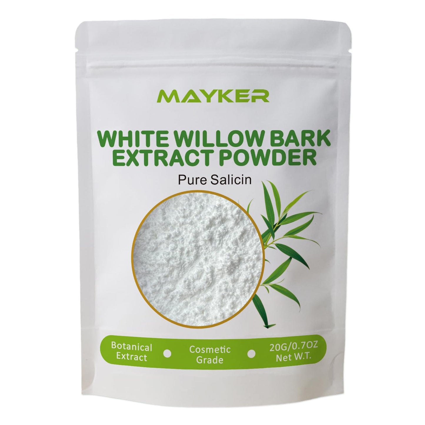 MAYKER White Willow Bark Extract For Face 0.7oz, Cosmetic Grade Ingredient for DIY Water Based Serums, Creams, Lotions, Masks & Custom Skincare Formulations