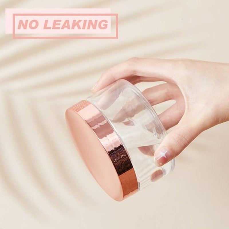 Dandat 24 Pcs Plastic Jars with Lid and Label PET Cosmetic Containers Leak Proof Empty Cosmetic Jars Refillable Storage Travel Jars for Lotion Cream Gel Powder Ointment(Clear with Rose Gold Lid,8 oz)