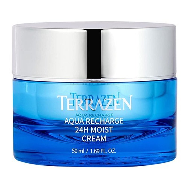 Terrazen Aqua Recharge 24H Moist Cream, 1.69 fl.oz. (50ml) - Korean Face Moisturizer, K Beauty, Hydrating cream, Hyaluronic acid, Biotics Intense Moisturizer