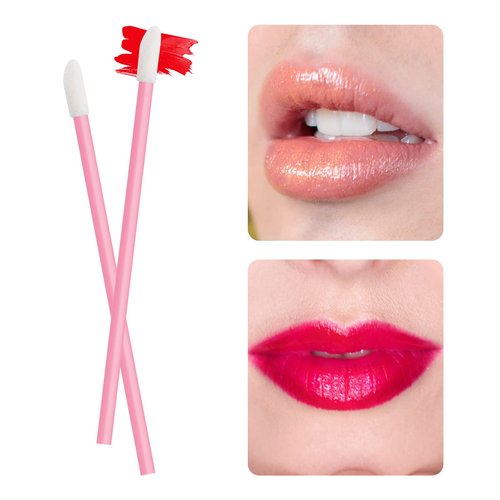 Pink Lip Wands Applicators Disposable - Vaincre 500PCS Lip Brush, Lipstick Make Up Brush Lip Gloss Applicator Wands, Makeup Applicator Beauty Tool Kits