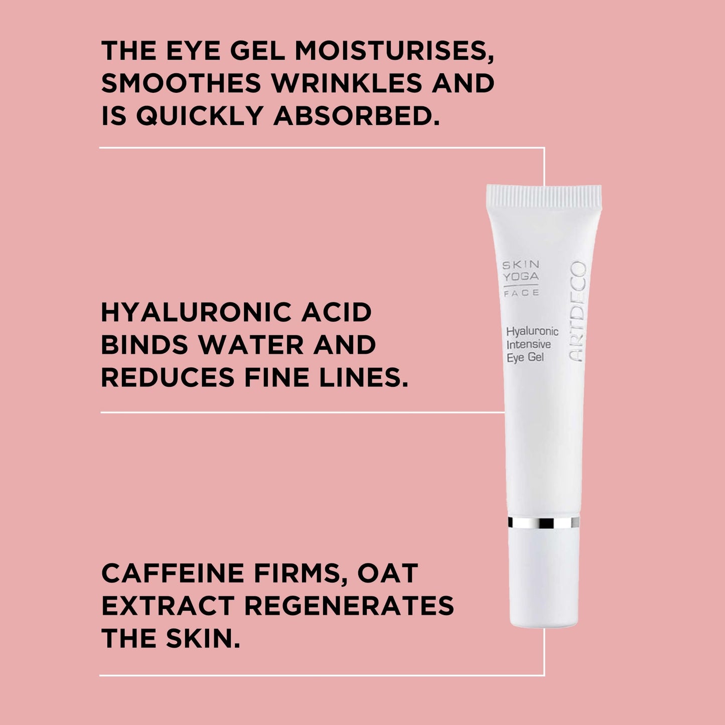 ARTDECO Hyaluronic Intensive Eye Gel - hydrating gel for eyes - reduces fine lines, wrinkles, imperfections & signs of tiredness - long-lasting effect - facial skin care products - eye cream - 0.50 Oz