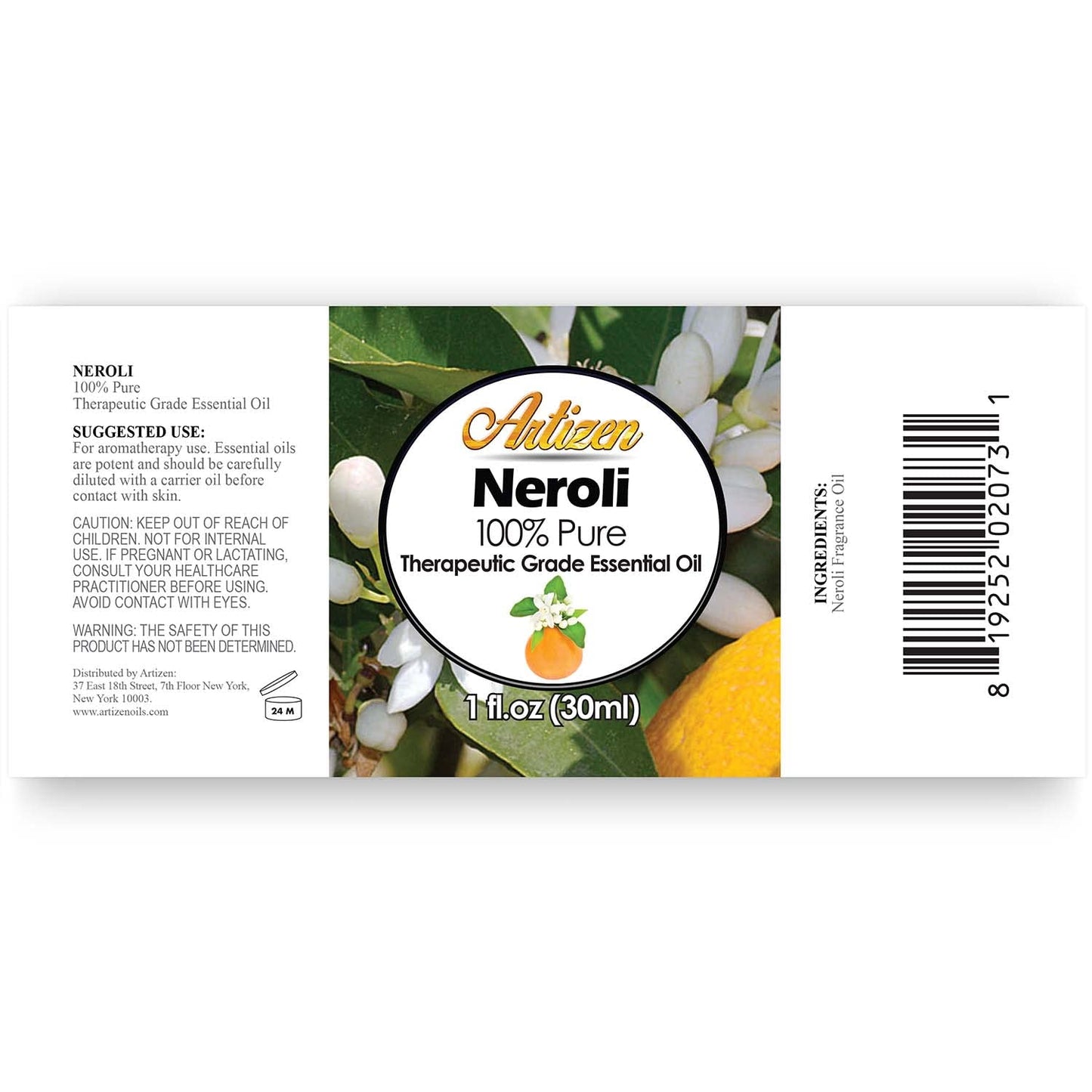 Artizen Neroli Essential Oil 2oz for Diffuser Natural Fragrance Neroli Oil for Skin, Aromatherapy, Soap & Candle Making - 60ml