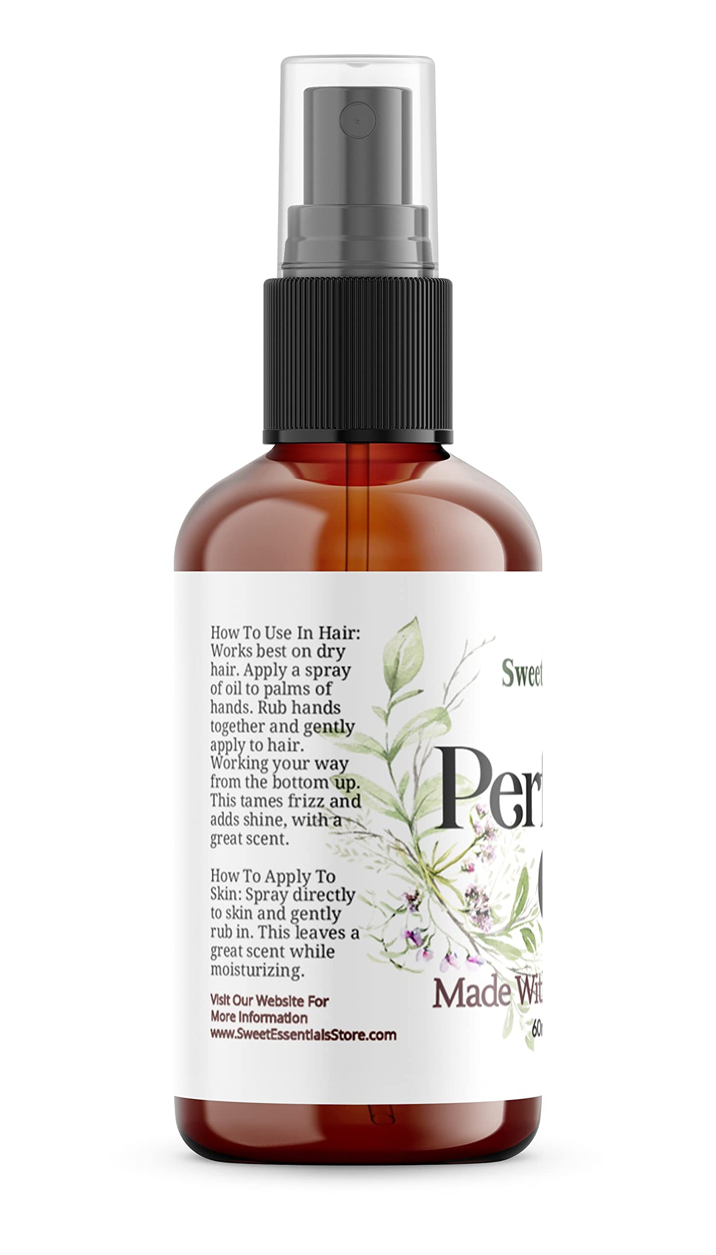 Sweet Essentials EGYPTIAN MUSK Perfume Oil, Made with Organic Oils, 2oz, Spray on Perfume Hair & Body Oil - Alcohol, Silicone & Preservative Free