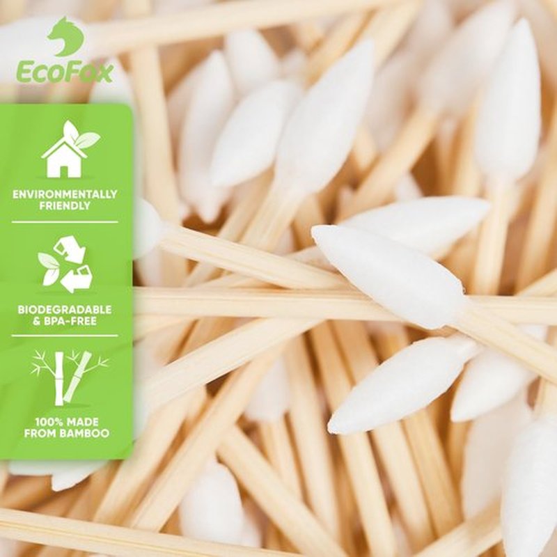 Precision Tip Cotton Swabs 500 Count | Organic & Biodegradable Pointed Cotton Buds | 100% Eco-Friendly & Natural | Perfect for Makeup, Fine Cleaning, Art