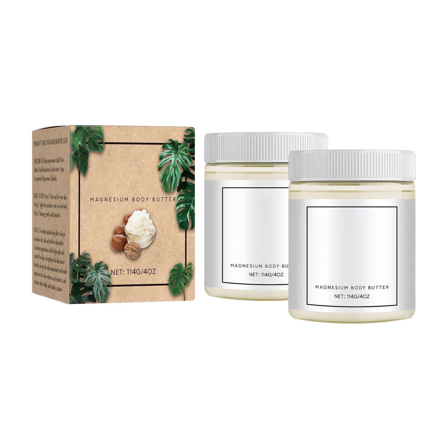 JeurLrok Mama-Bear Neuropathy Cream, Magnesium Body Butter, Magnesium Cream for Neuropathy, Deeply Moisturizes Skin, Keep Soft Smooth, Suitable for All Skin Types 2pcs