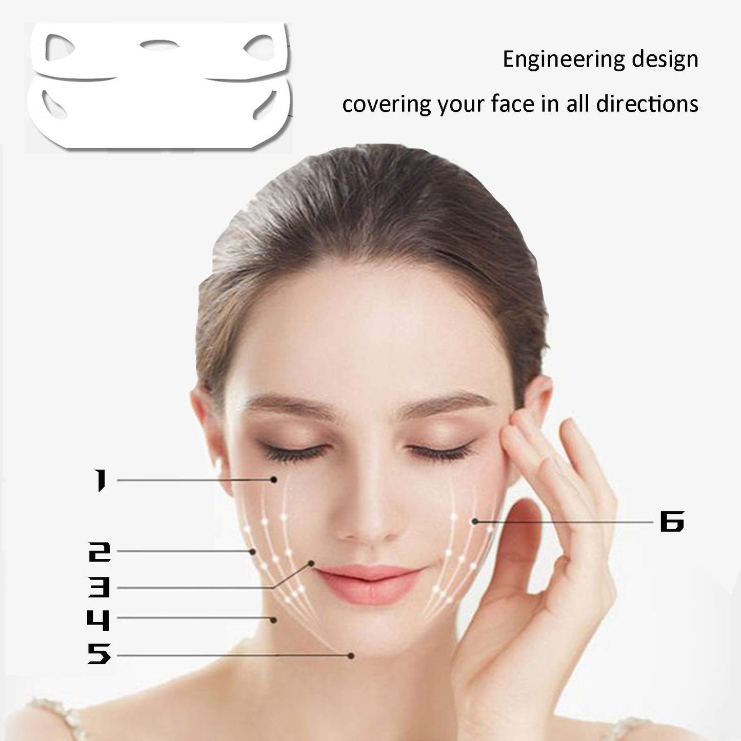 Permotary 5 PCS V Shaped Facial Masks V Line Chin Lift Patch Chin Up Tightening Mask Great for Chin Up & V Line, Double Chin Reduce, Firming Moisturizing & Contour Lifting