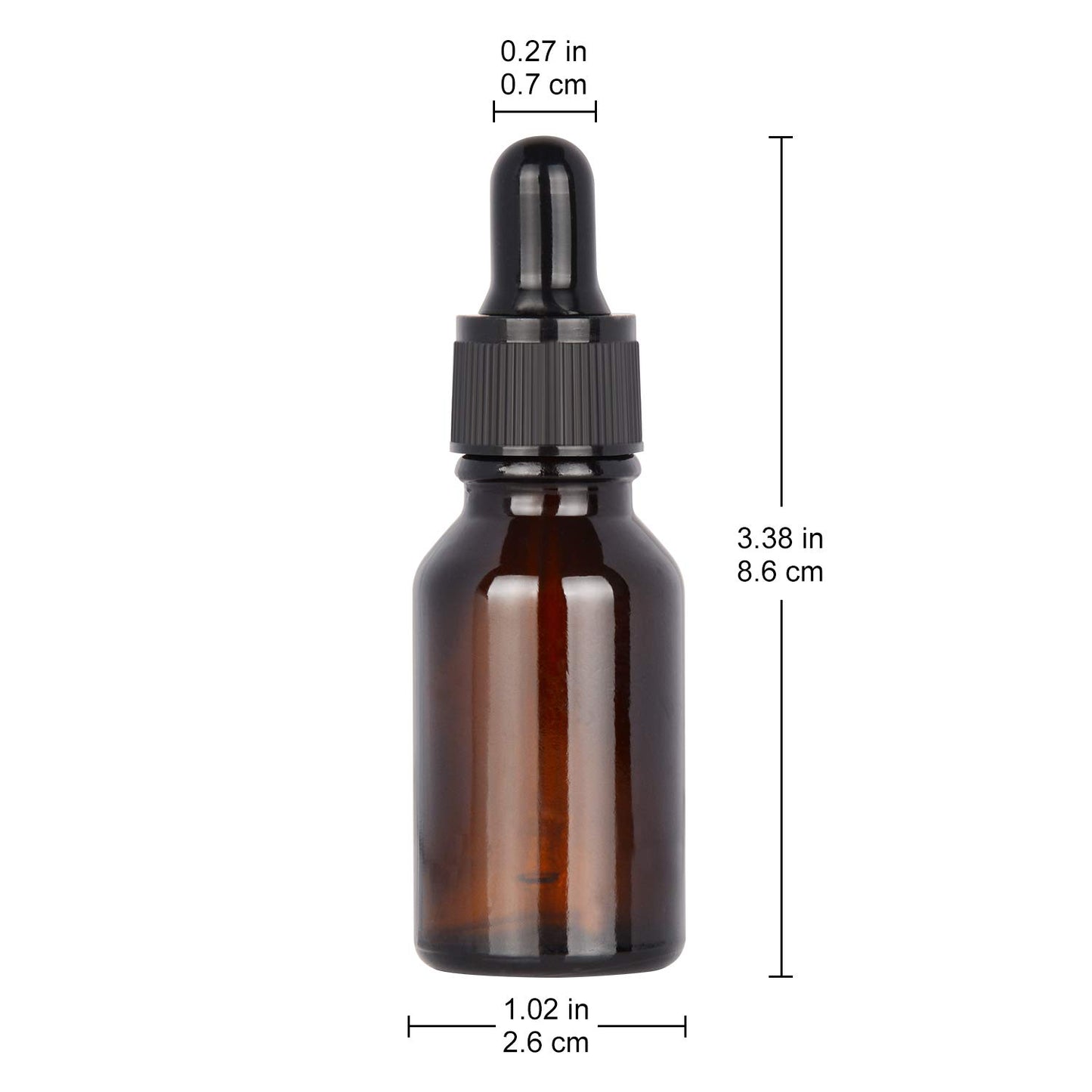 stonylab 15ml (0.5 oz) 4-Pack, Amber Glass Dropper Bottle, Brown Empty Glass Bottle with Glass Dropper, Inner Plug and Label for Laboratory Solutions and Chemical Liquids