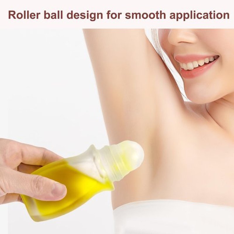 Kesell 2PCS 50 ml Frosted Clear Glass Roll On Bottles with Plastic Roller Ball Empty Deodorant Roller Bottle Essential Oil Bottle Container for Perfume (Gold Cap and 1pcs Opener)