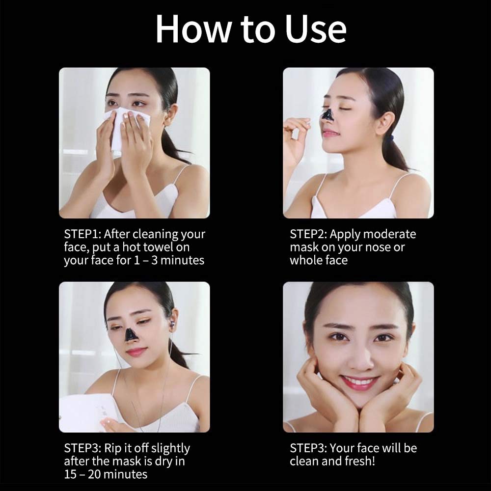MIESCHER Blackhead Removal Mask, Peel Off Facial Black Mask, Purifying Bamboo Charcoal Nose Facial, Removes Blackheads, Deep Pore Cleansing, Skin Cleansing for All Skin Types of Men & Women